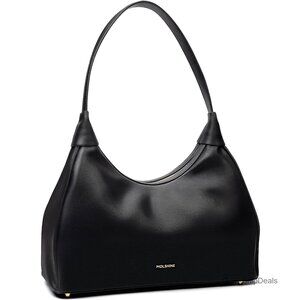 Genuine Leather Hobo Shoulder Bag with Top Handle and Zipper Closure